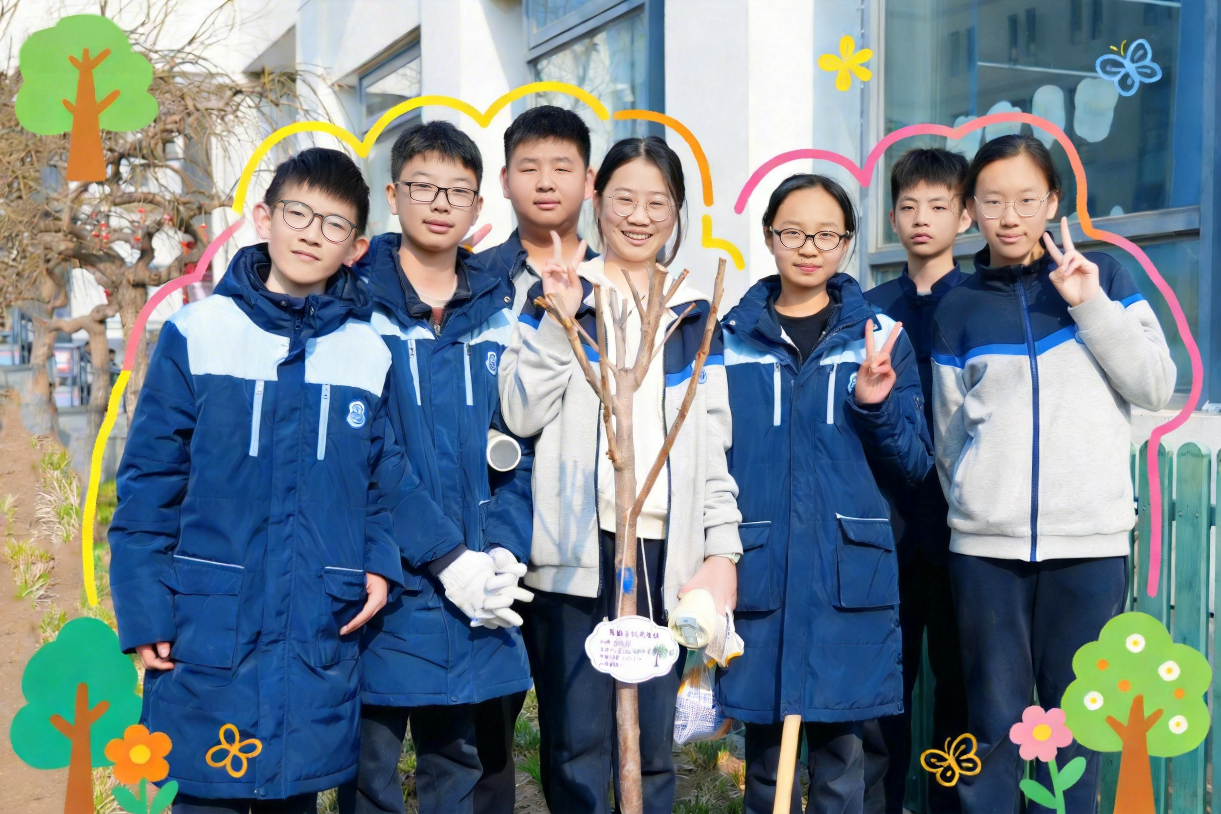 春暉（huī）培新綠，少年正當時——六力學校七年級植樹節（jiē）實踐活動